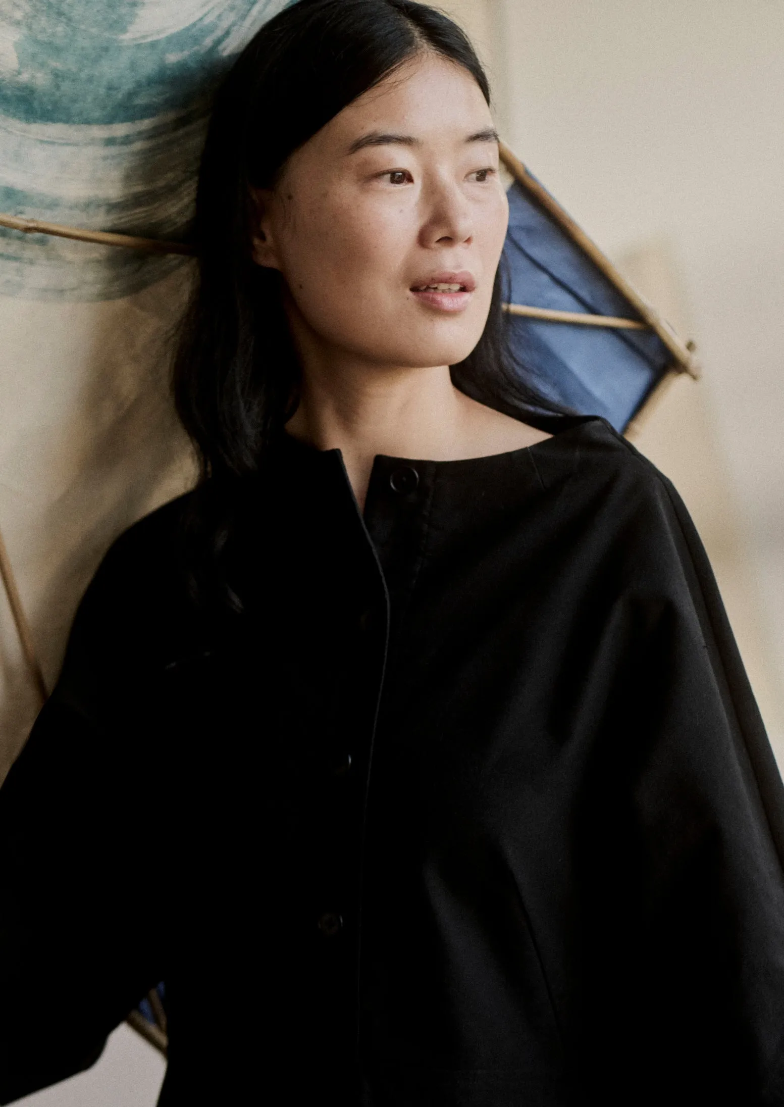 Cotton Linen Twill Smock Dress | Black sold by TOAST product image thumbnail 3