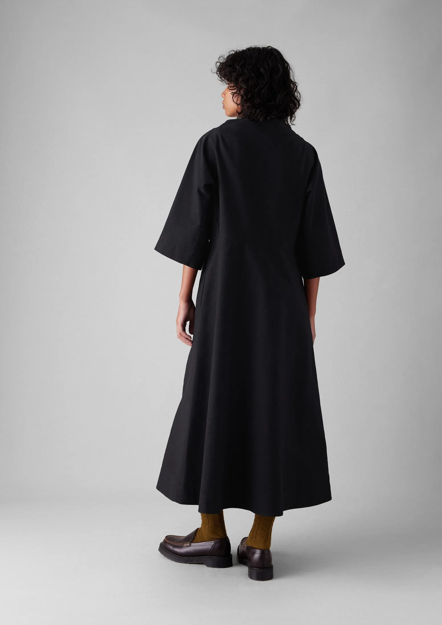 Cotton Linen Twill Smock Dress | Black sold by TOAST product image thumbnail 5
