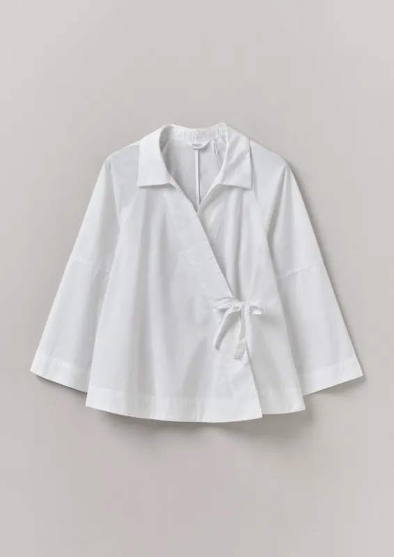 Cotton Poplin Wrap Shirt | Paper White sold by TOAST