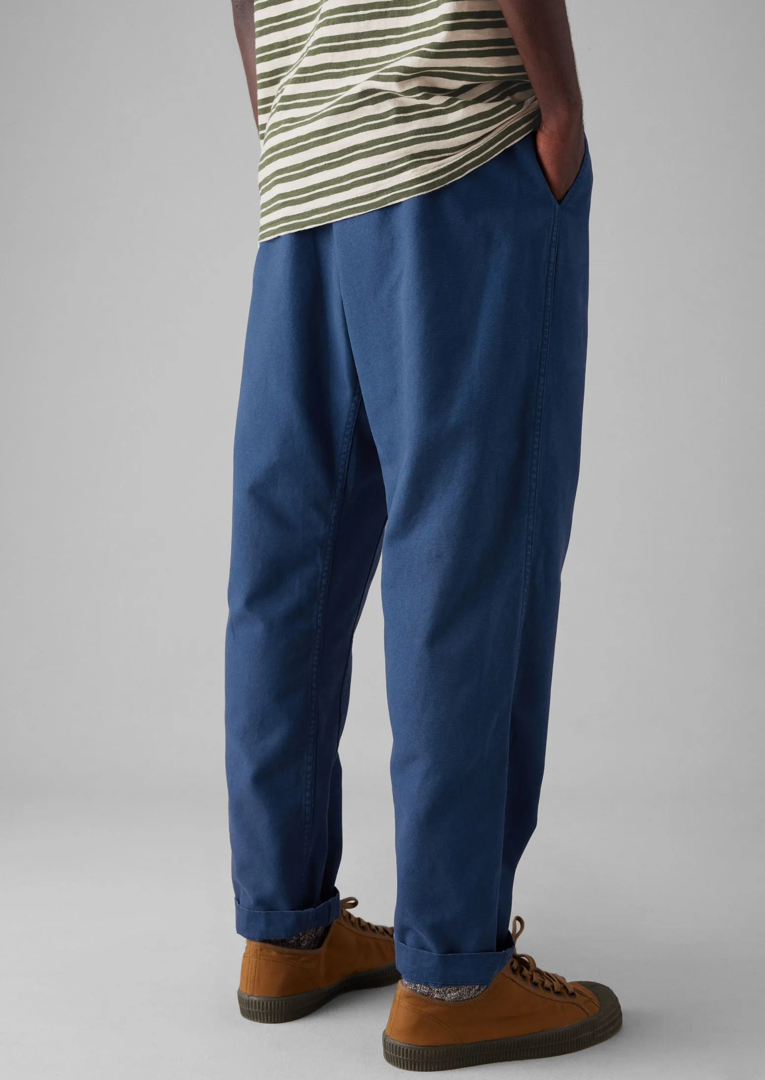 Canvas Cotton Drawstring Trousers | Engineer Blue sold by TOAST product image thumbnail 3