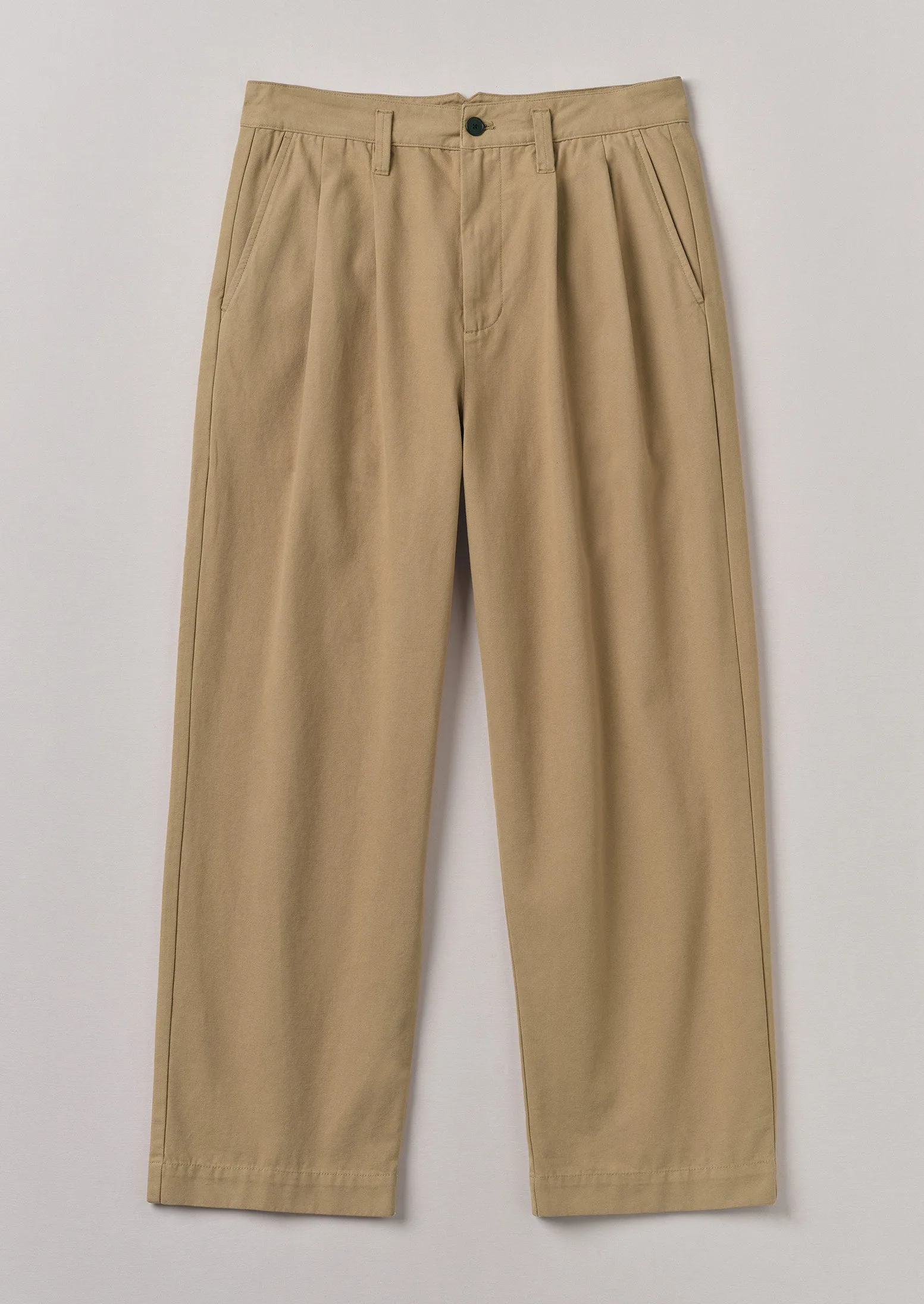 Bill Cotton Wide Leg Trousers | Ash Brown sold by TOAST