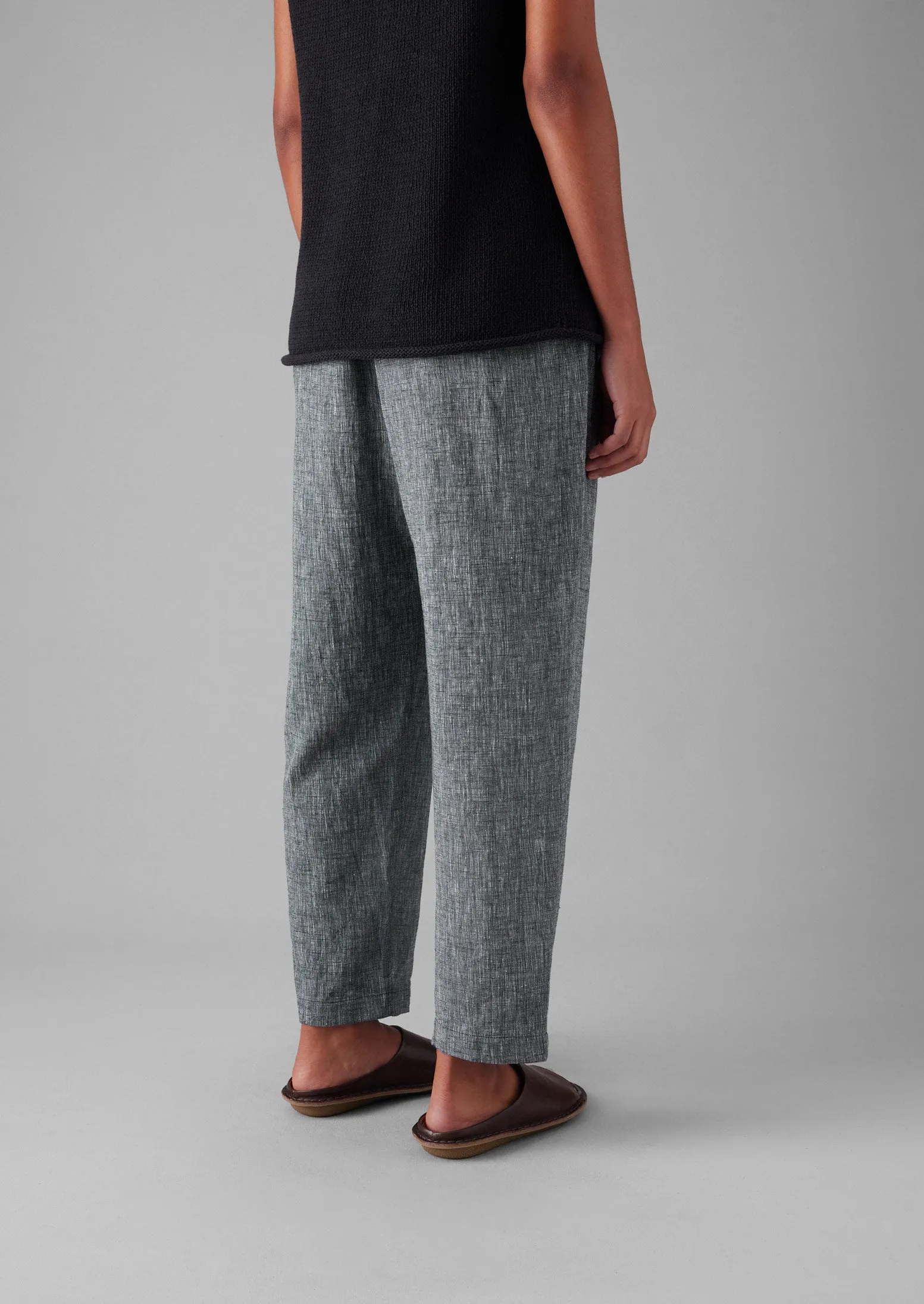 Alix Etched Linen Cotton Trousers | Blue Melange sold by TOAST product image thumbnail 4
