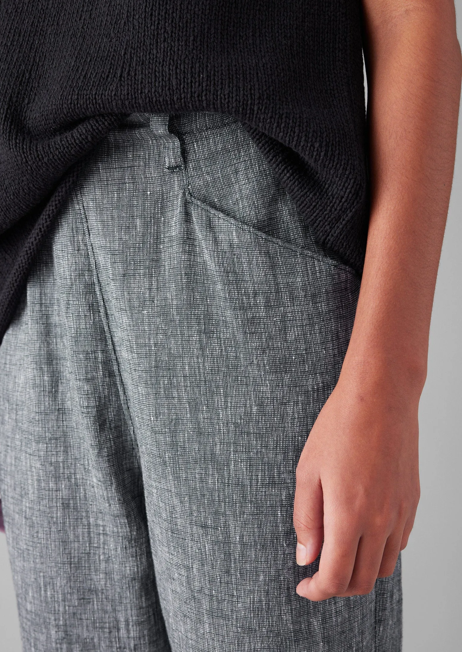 Alix Etched Linen Cotton Trousers | Blue Melange sold by TOAST product image thumbnail 5