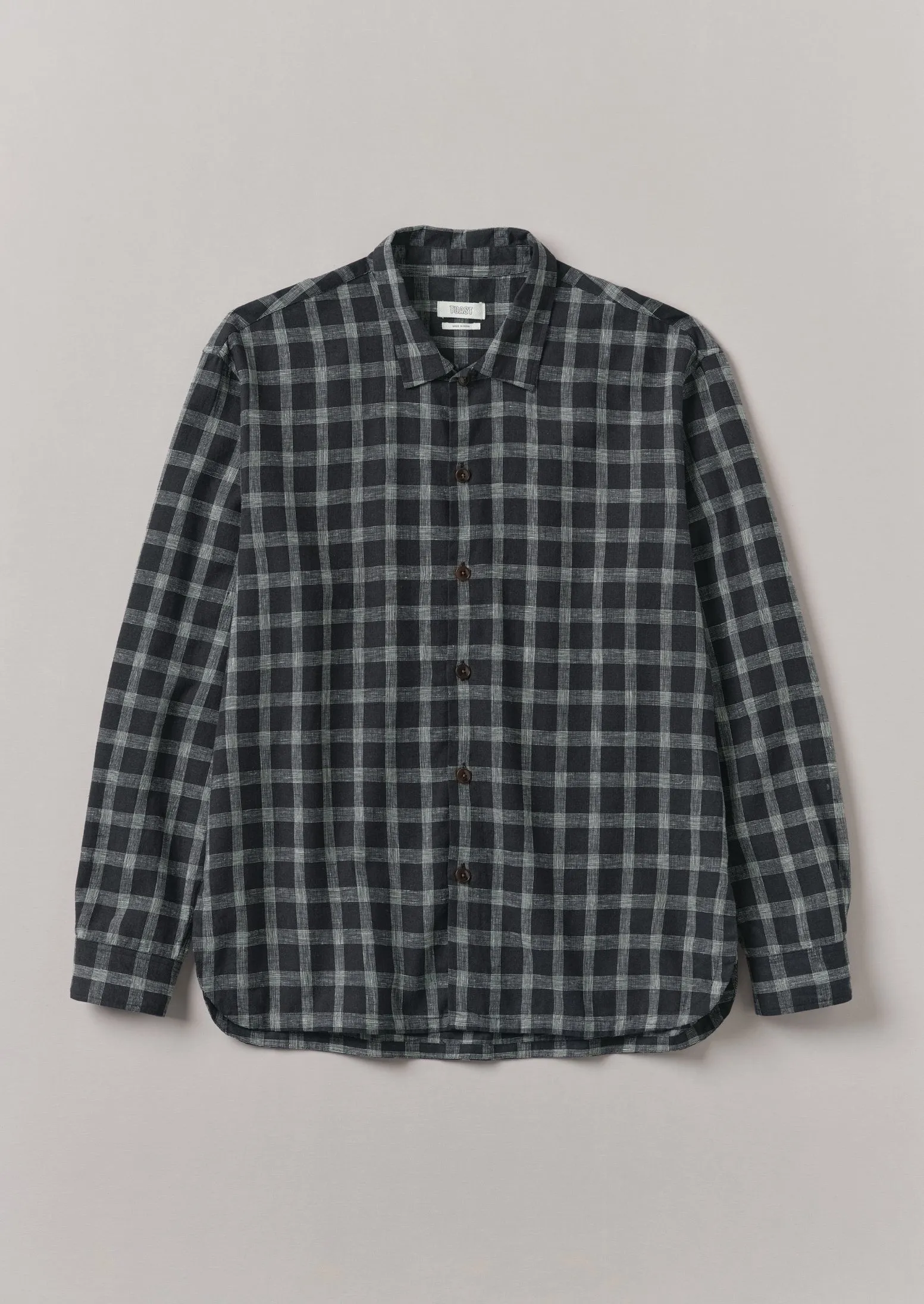 Cotton Linen Check Shirt | Slate sold by TOAST