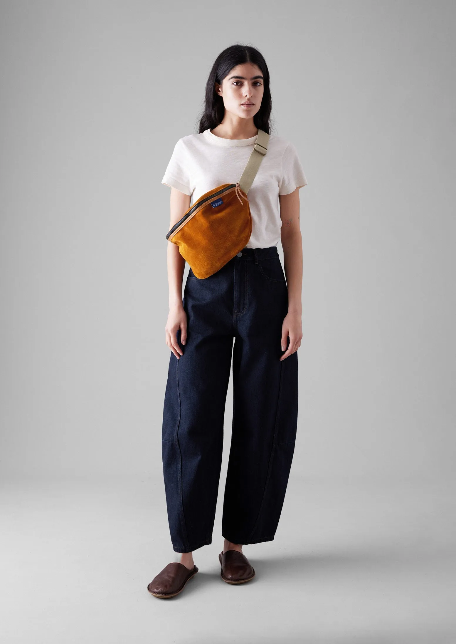 Bleu De Chauffe Suede Cross Body Bag | Ochre sold by TOAST product image thumbnail 2