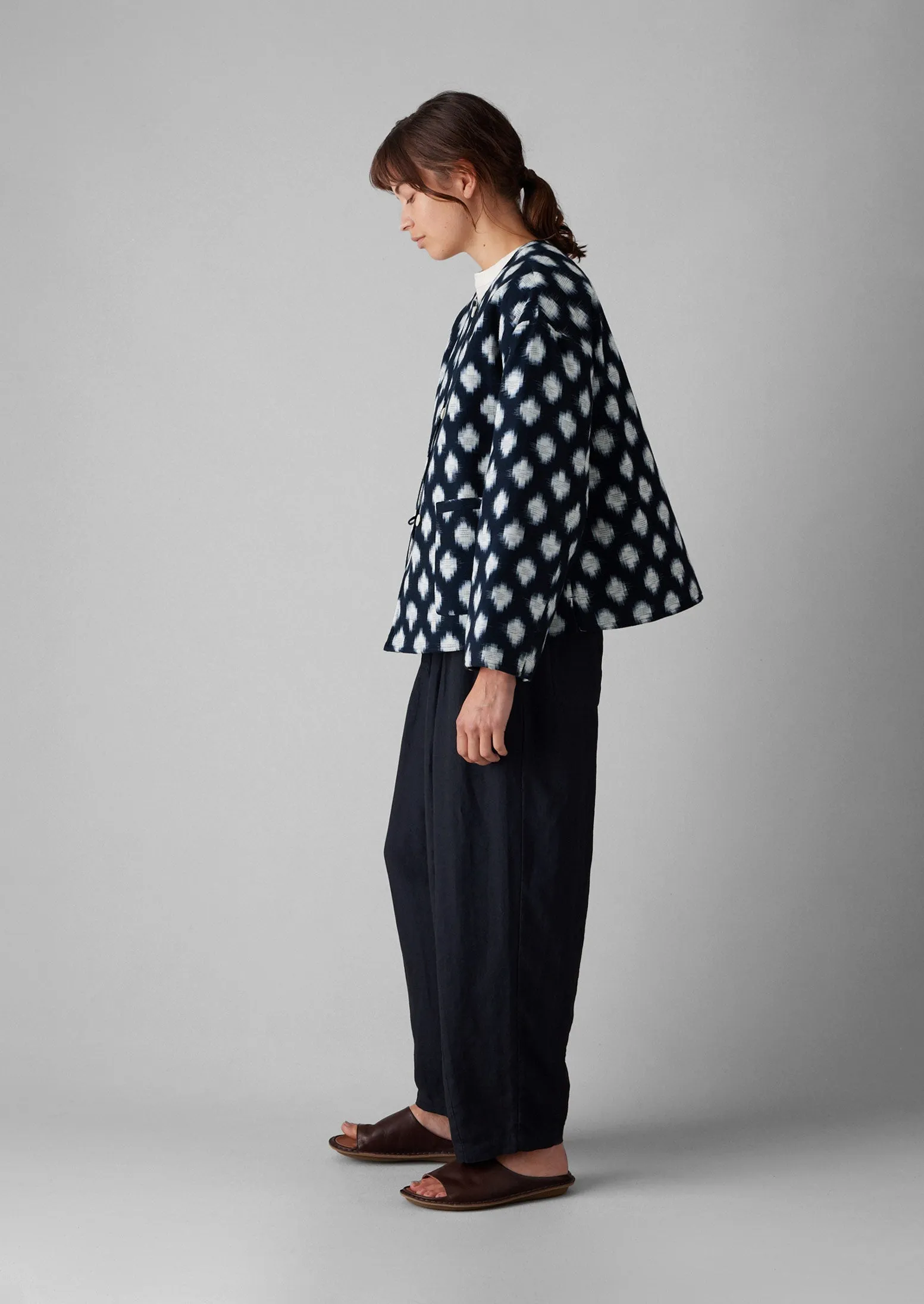 Crosshatch Ikat Quilted Cotton Jacket | Indigo Blue sold by TOAST product image thumbnail 5