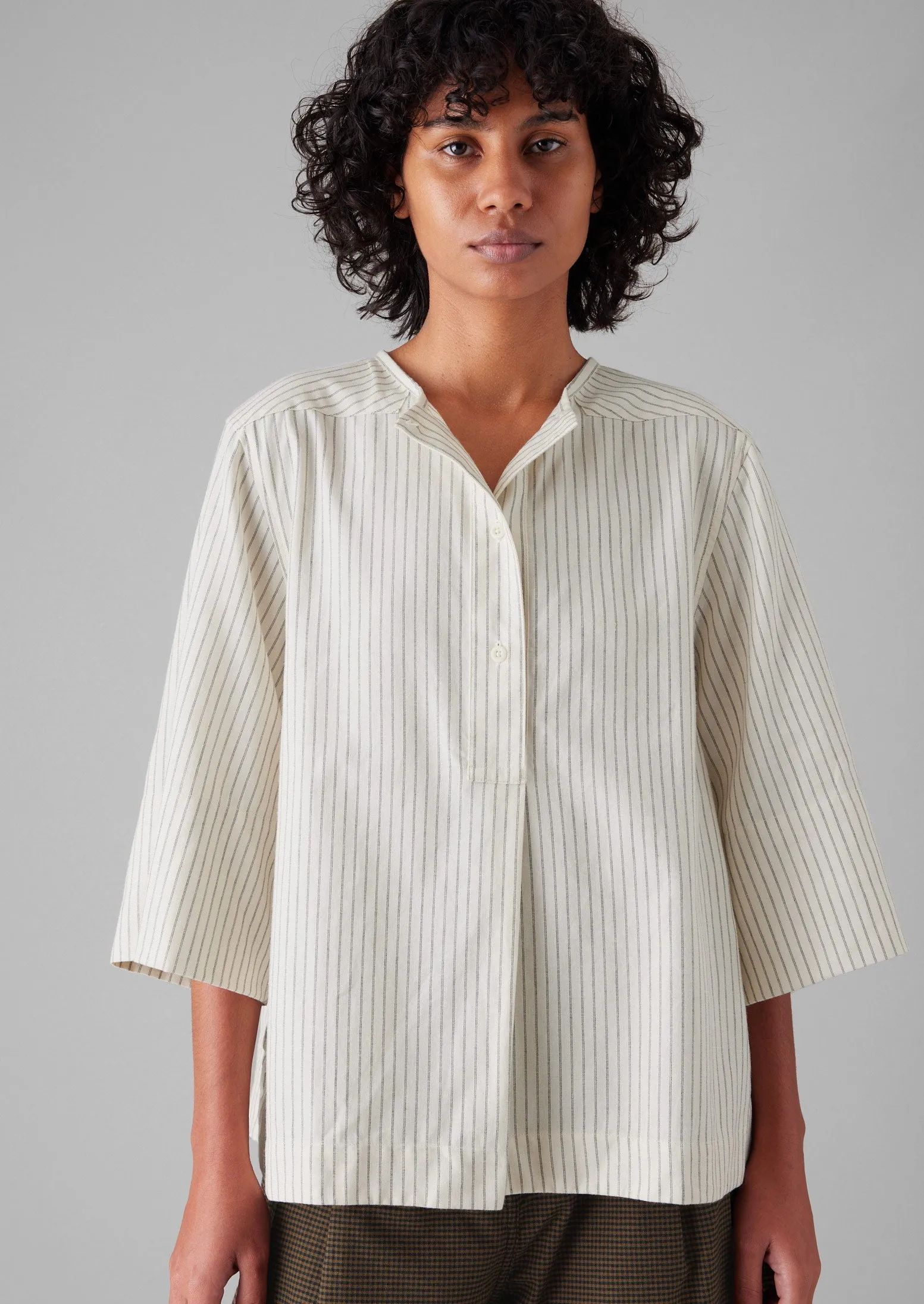 Drift Stripe Shirt | Ecru/Charcoal sold by TOAST product image thumbnail 3