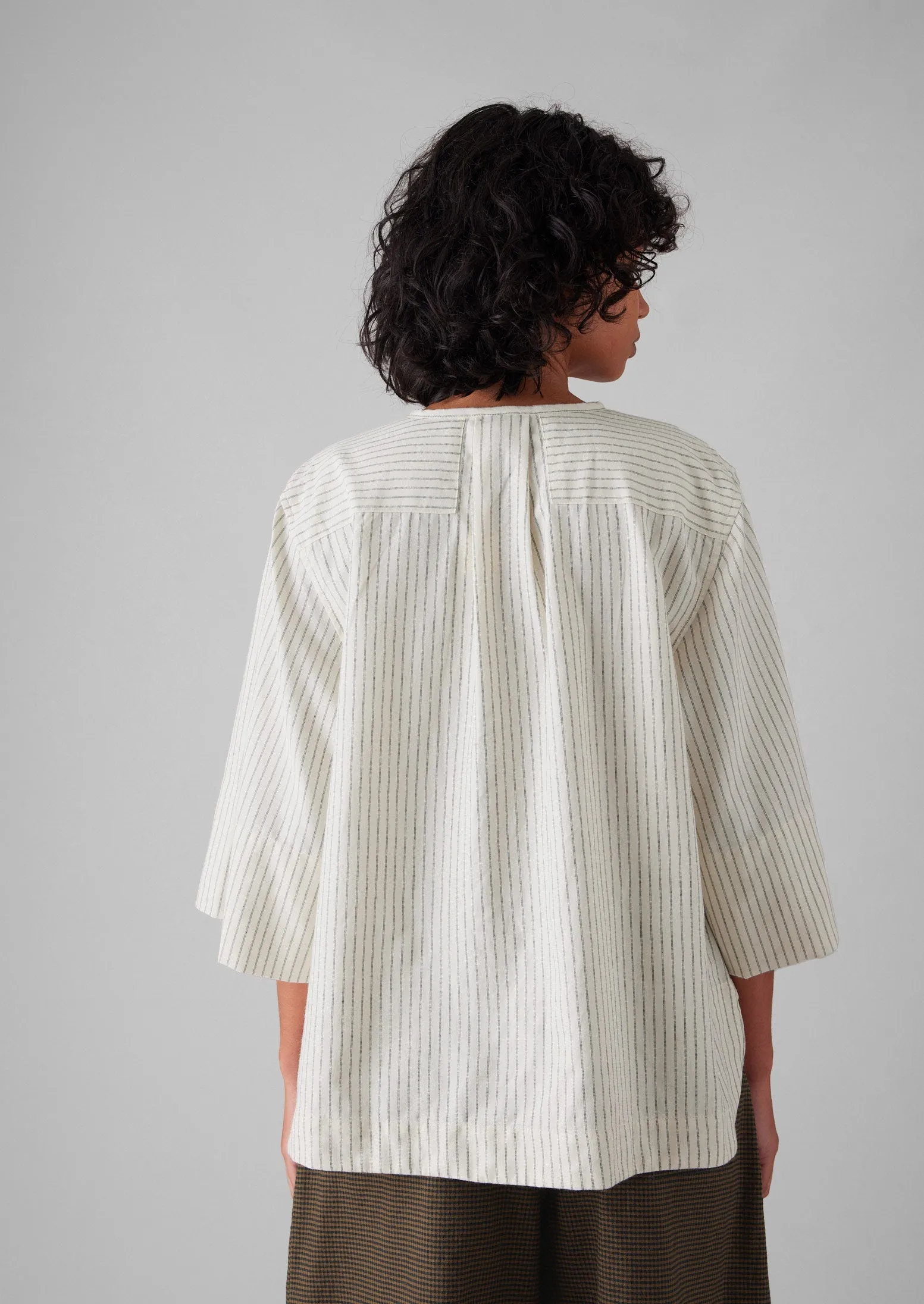 Drift Stripe Shirt | Ecru/Charcoal sold by TOAST product image thumbnail 5