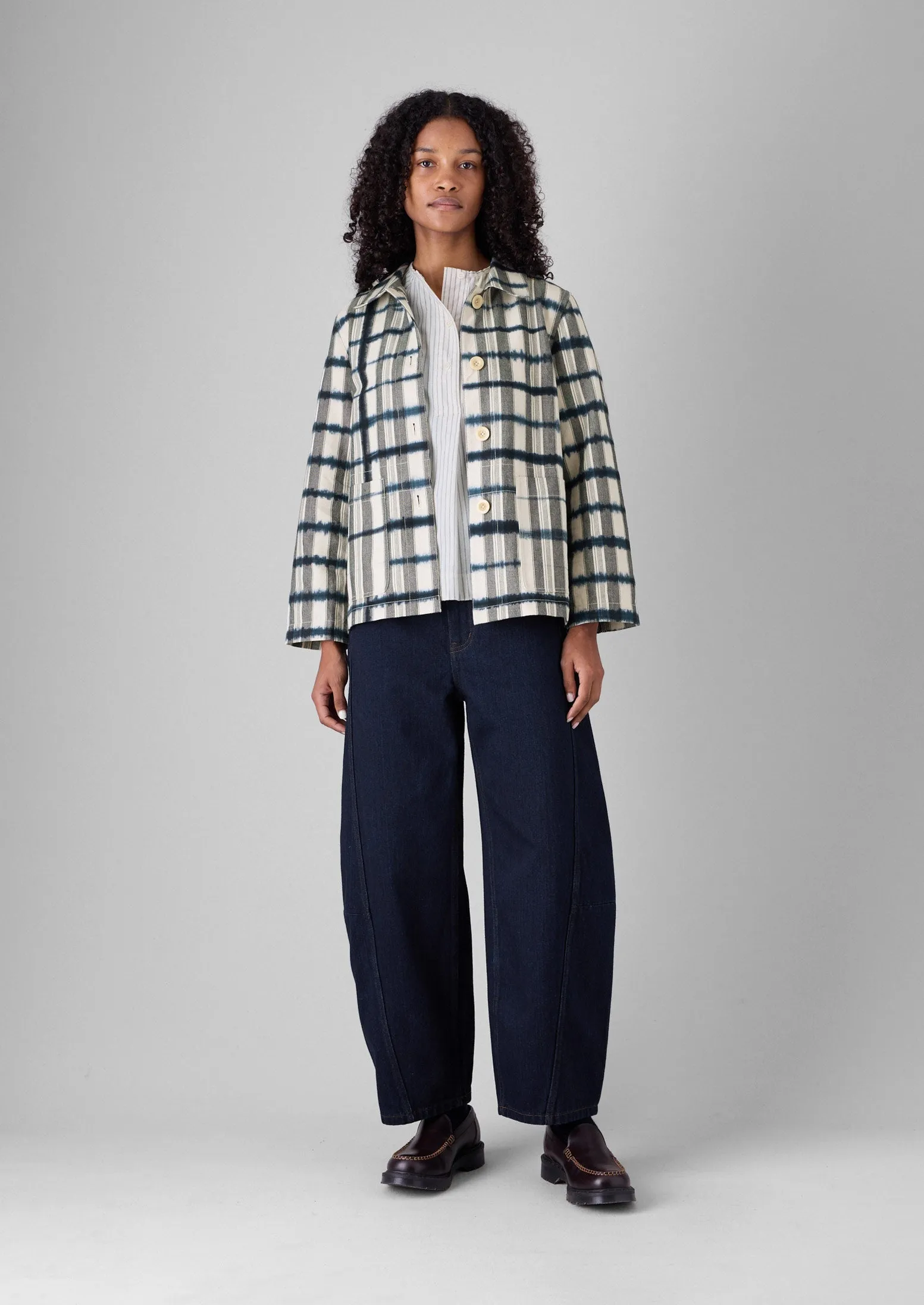 Edo Stripe Jacket | Indigo/Ivory sold by TOAST product image thumbnail 3