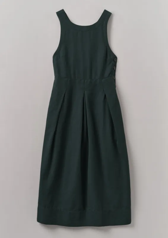 Cotton Linen Twill Pinafore Dress | Pine sold by TOAST