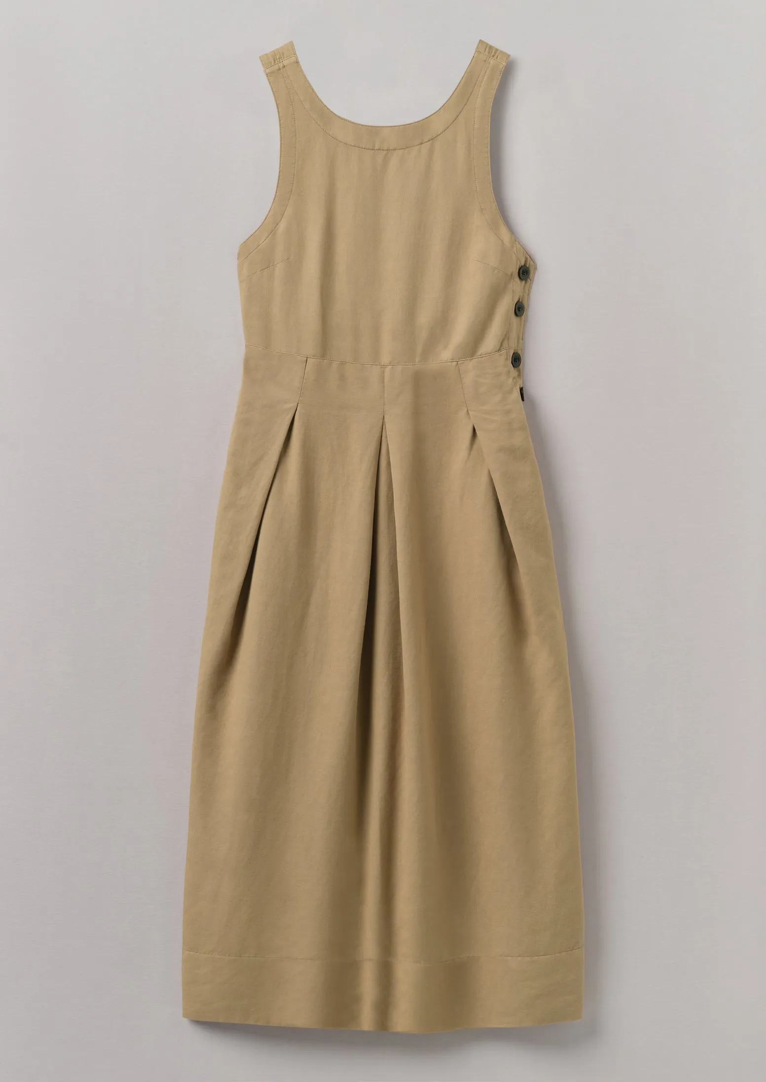 Cotton Linen Twill Pinafore Dress | Ash Brown sold by TOAST