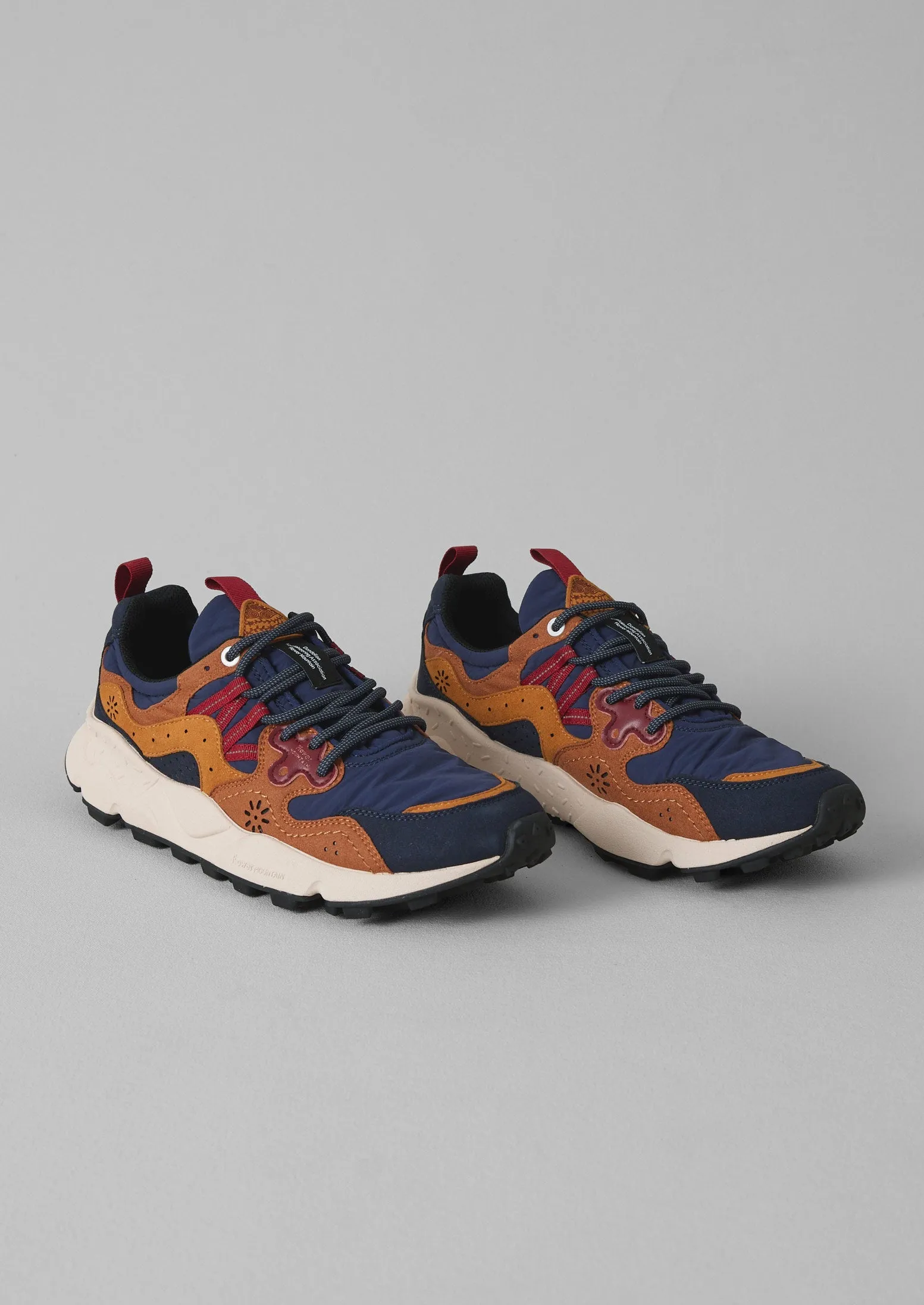 Flower Mountain Yamano Kaiso Panelled Trainers | Indigo/Ginger sold by TOAST product image thumbnail 3
