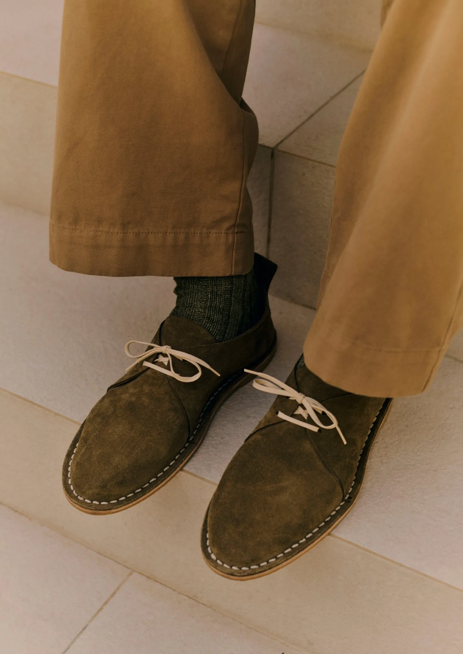 Steve Mono Suede Lace Up Shoes | Olive sold by TOAST product image thumbnail 2