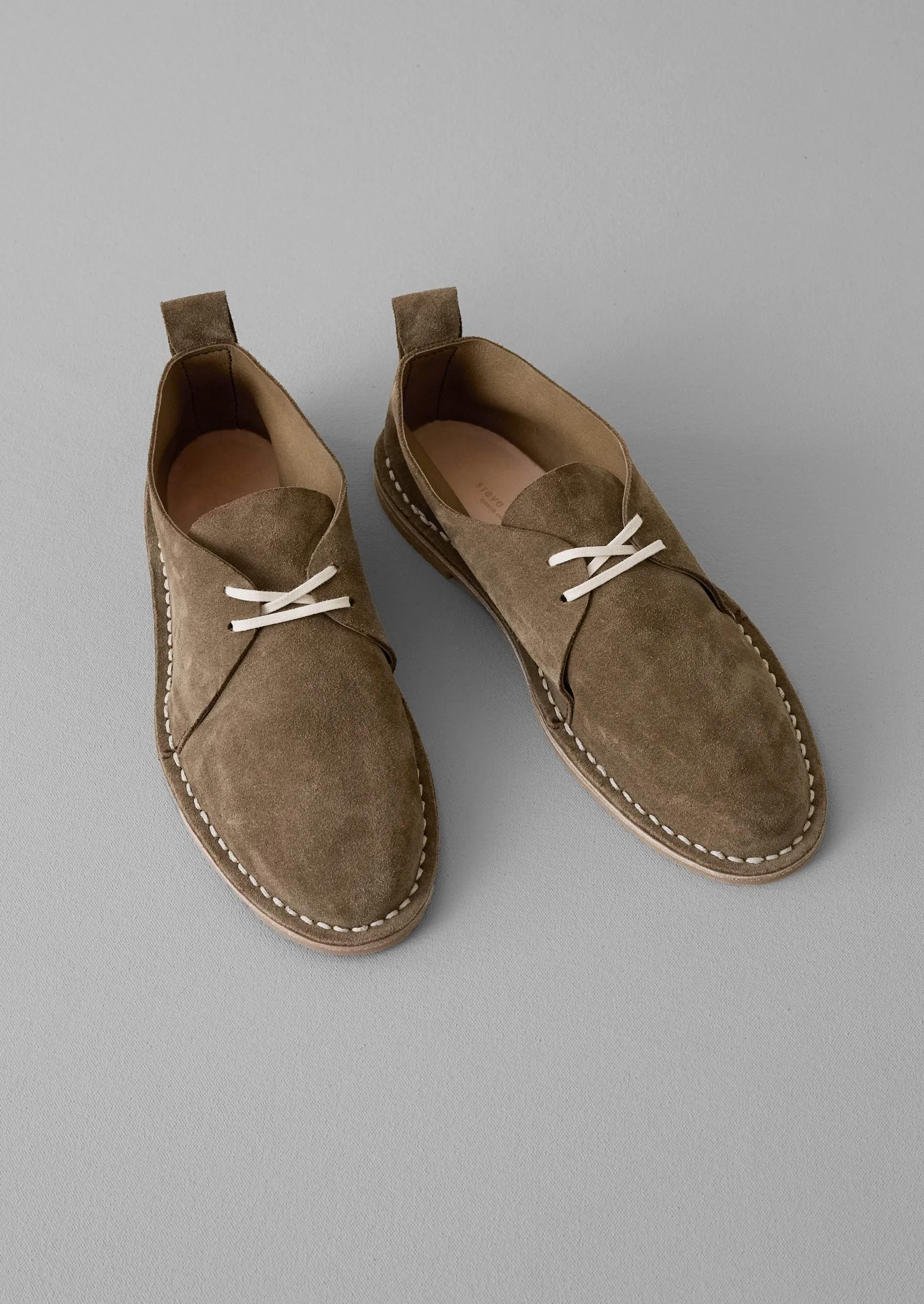 Steve Mono Suede Lace Up Shoes | Olive sold by TOAST