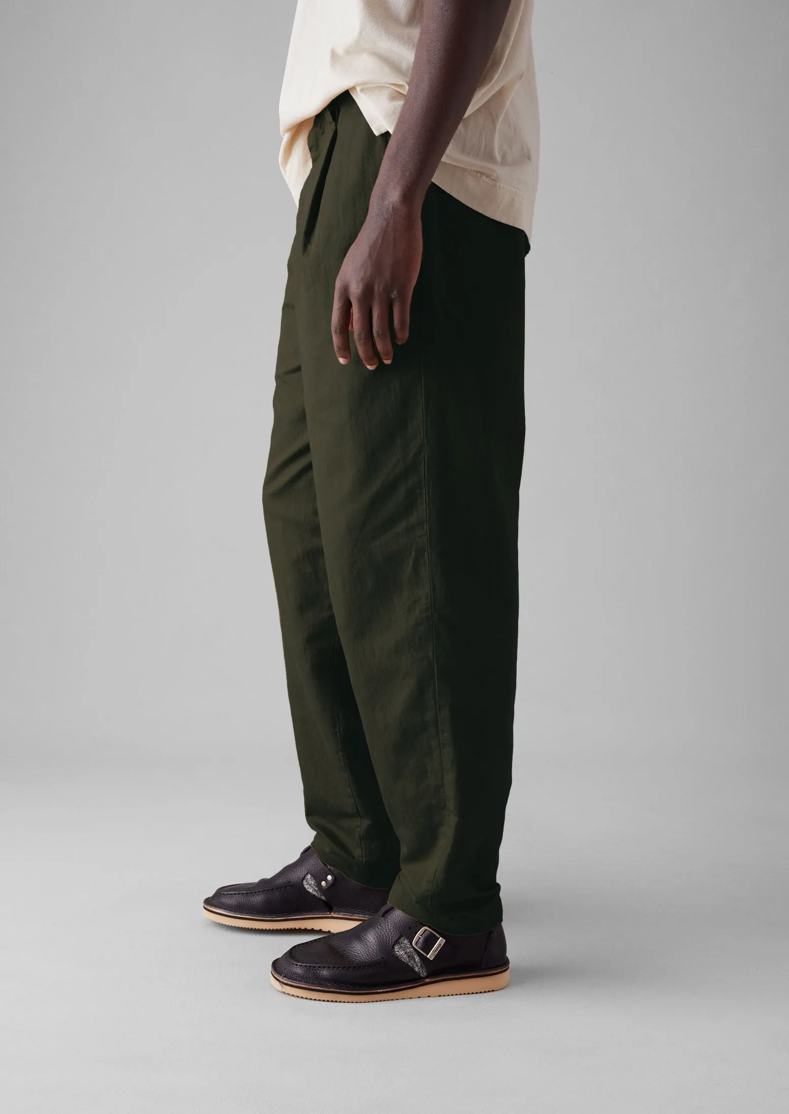 Duncan Cotton Hemp Herringbone Trousers | Forest Green sold by TOAST product image thumbnail 4
