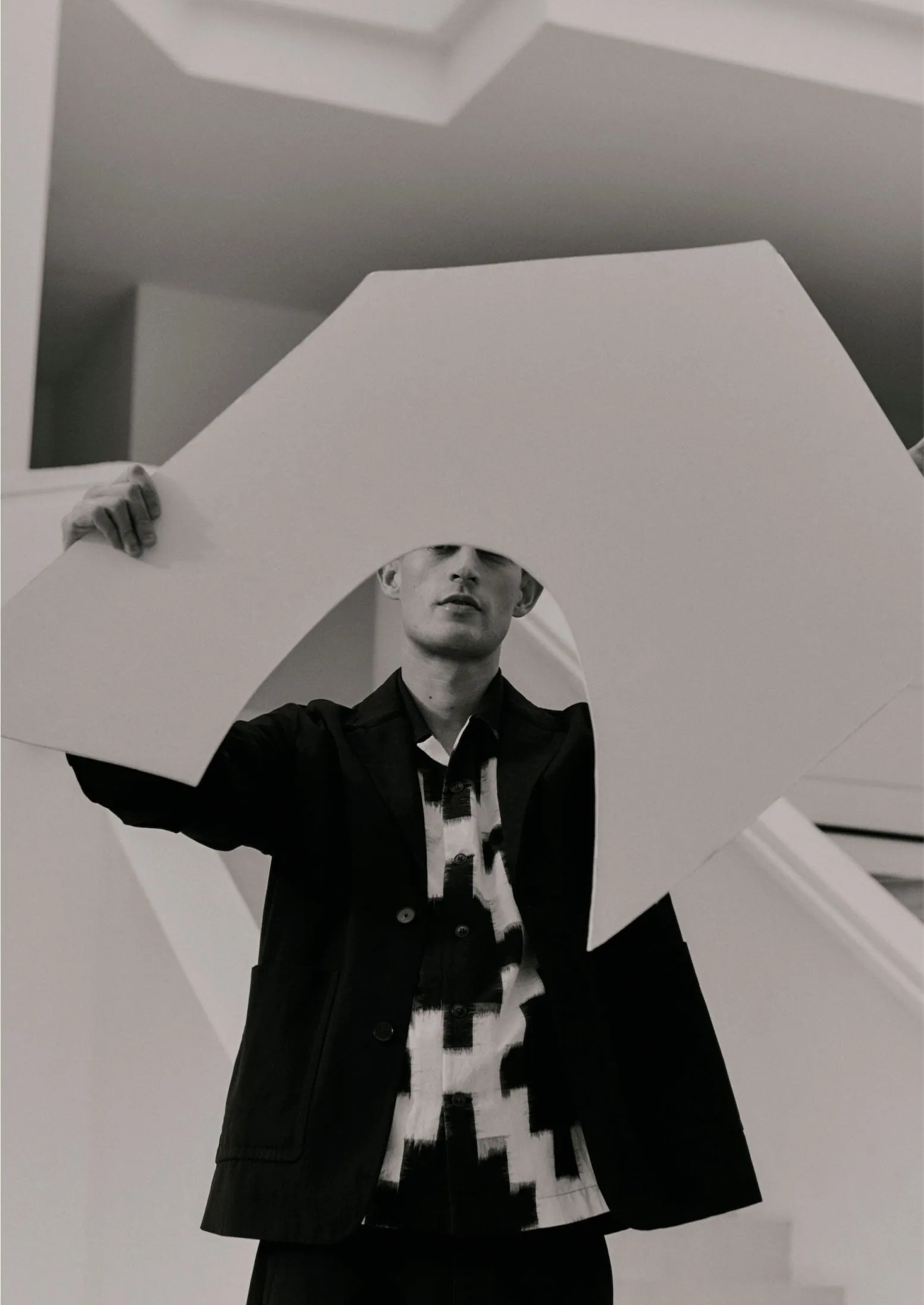 Camp Collar Ikat Shirt | Navy/Ecru sold by TOAST product image thumbnail 3