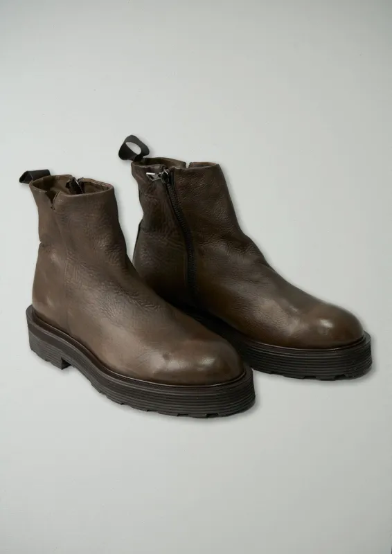 Reworn Sturlini Tread Sole Leather Boots Size 39 (147) | Chocolate sold by TOAST