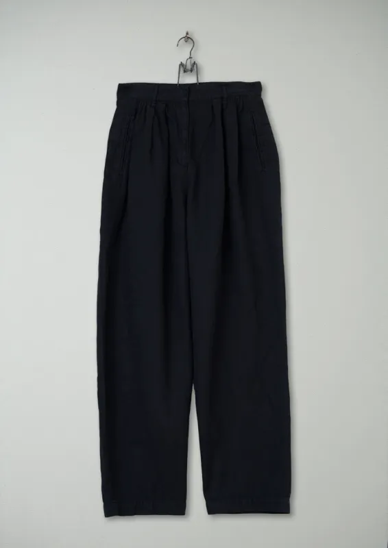 Reworn Cotton Linen Trousers Size 8 (399) | Slate sold by TOAST
