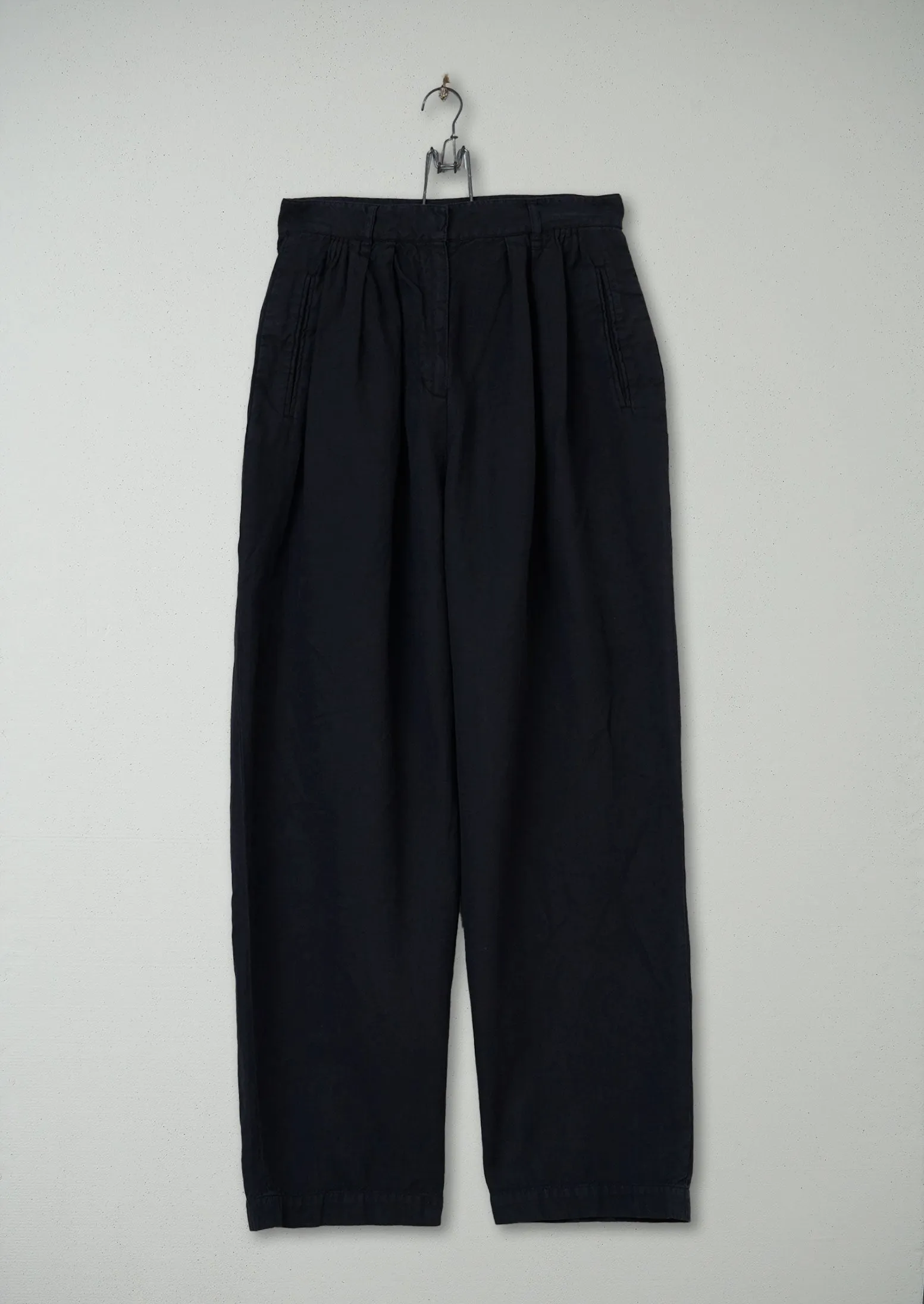 Reworn Cotton Linen Trousers Size 8 (399) | Slate sold by TOAST
