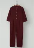 Reworn Linen Jumpsuit Size S (452) | Bitter Chocolate sold by TOAST