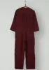 Reworn Linen Jumpsuit Size S (452) | Bitter Chocolate sold by TOAST