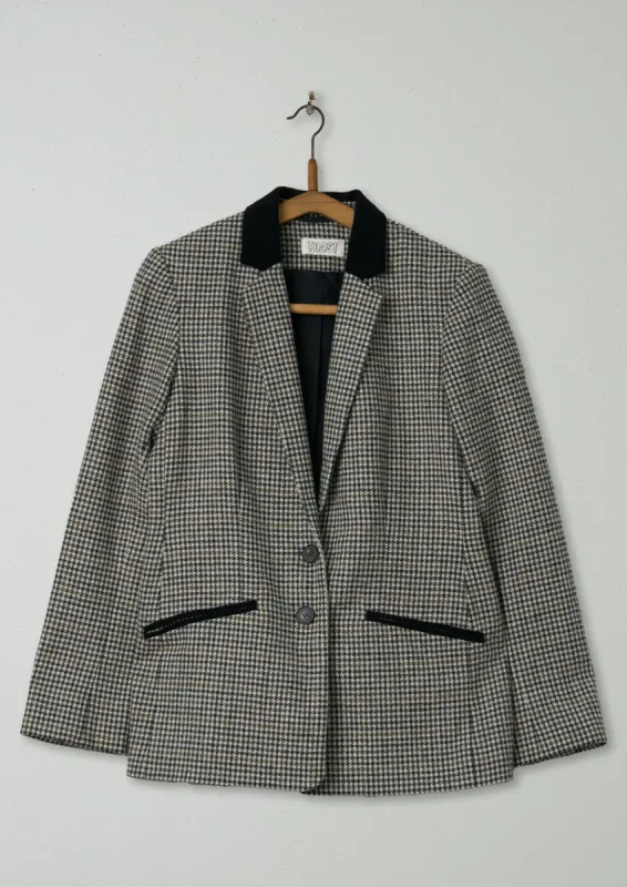 Reworn Houndstooth Jacket Size 12 (096) | Multi sold by TOAST