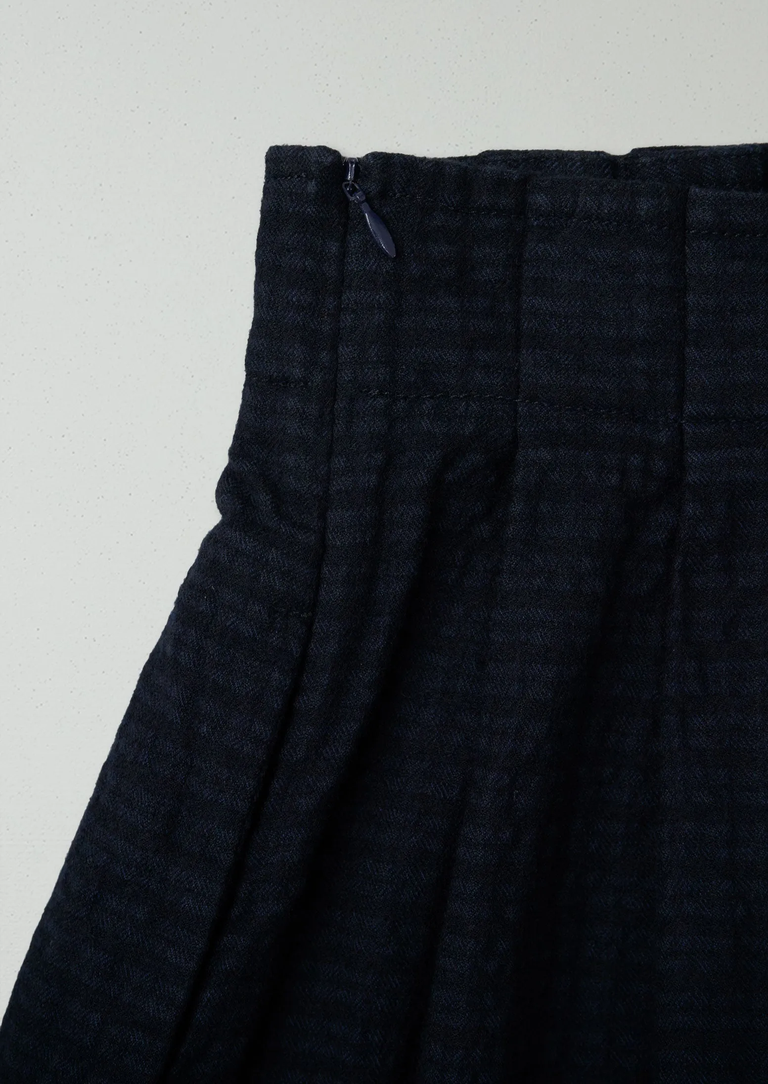 Reworn Seersucker Herringbone Wool Skirt Size 12 (126) | Dark Navy sold by TOAST product image thumbnail 2