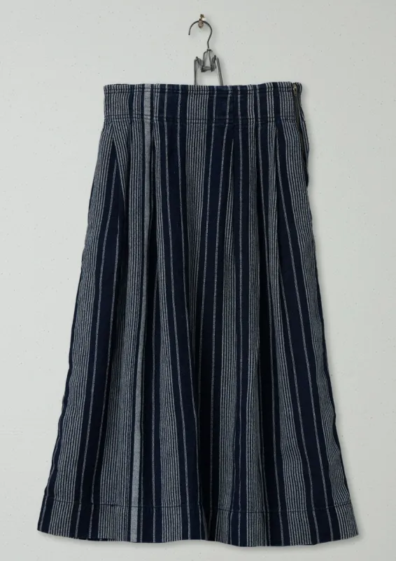 Reworn Stripe Cotton Linen Skirt Size 8 (125) | Multi made by TOAST