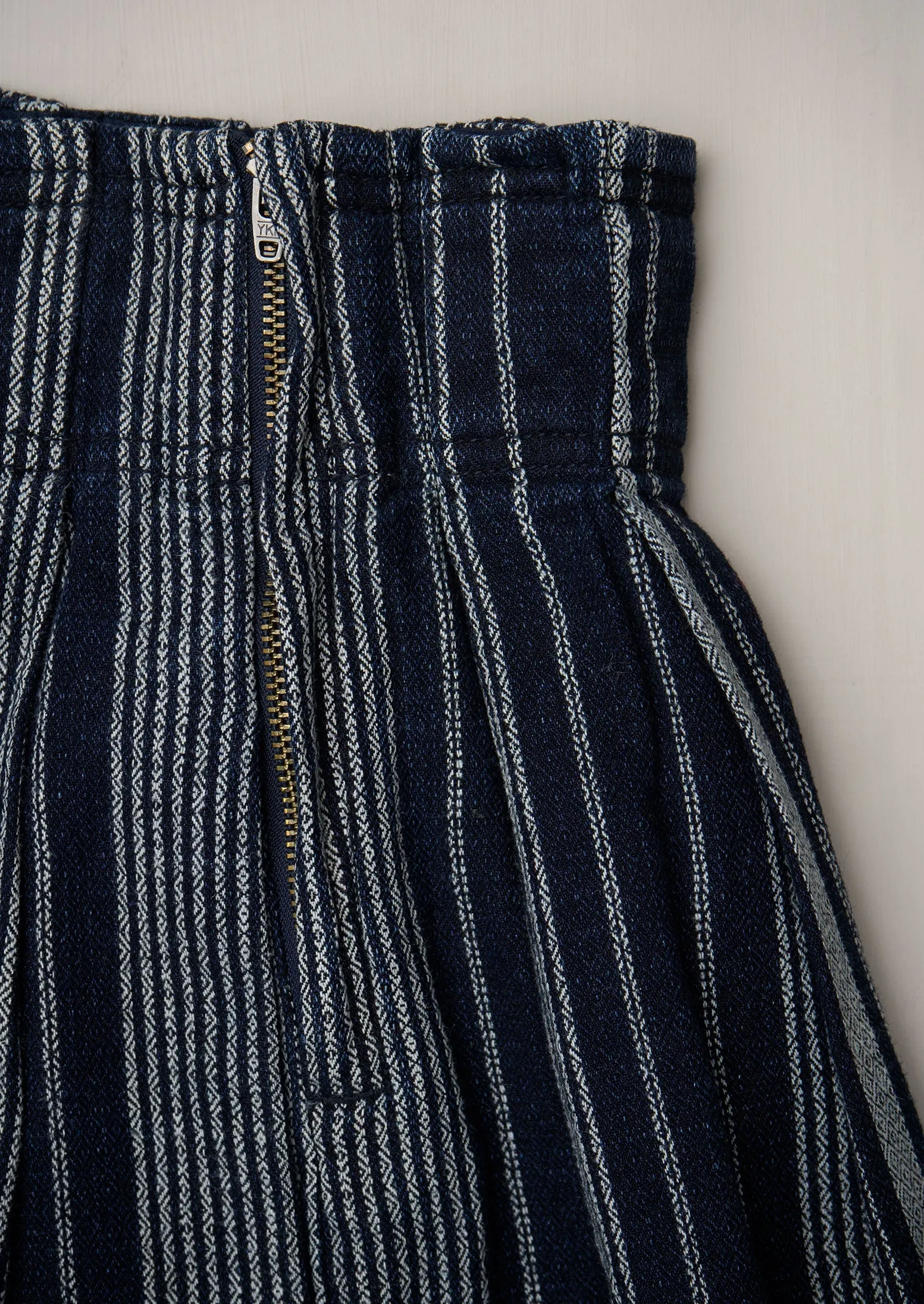 Reworn Stripe Cotton Linen Skirt Size 8 (125) | Multi sold by TOAST product image thumbnail 2