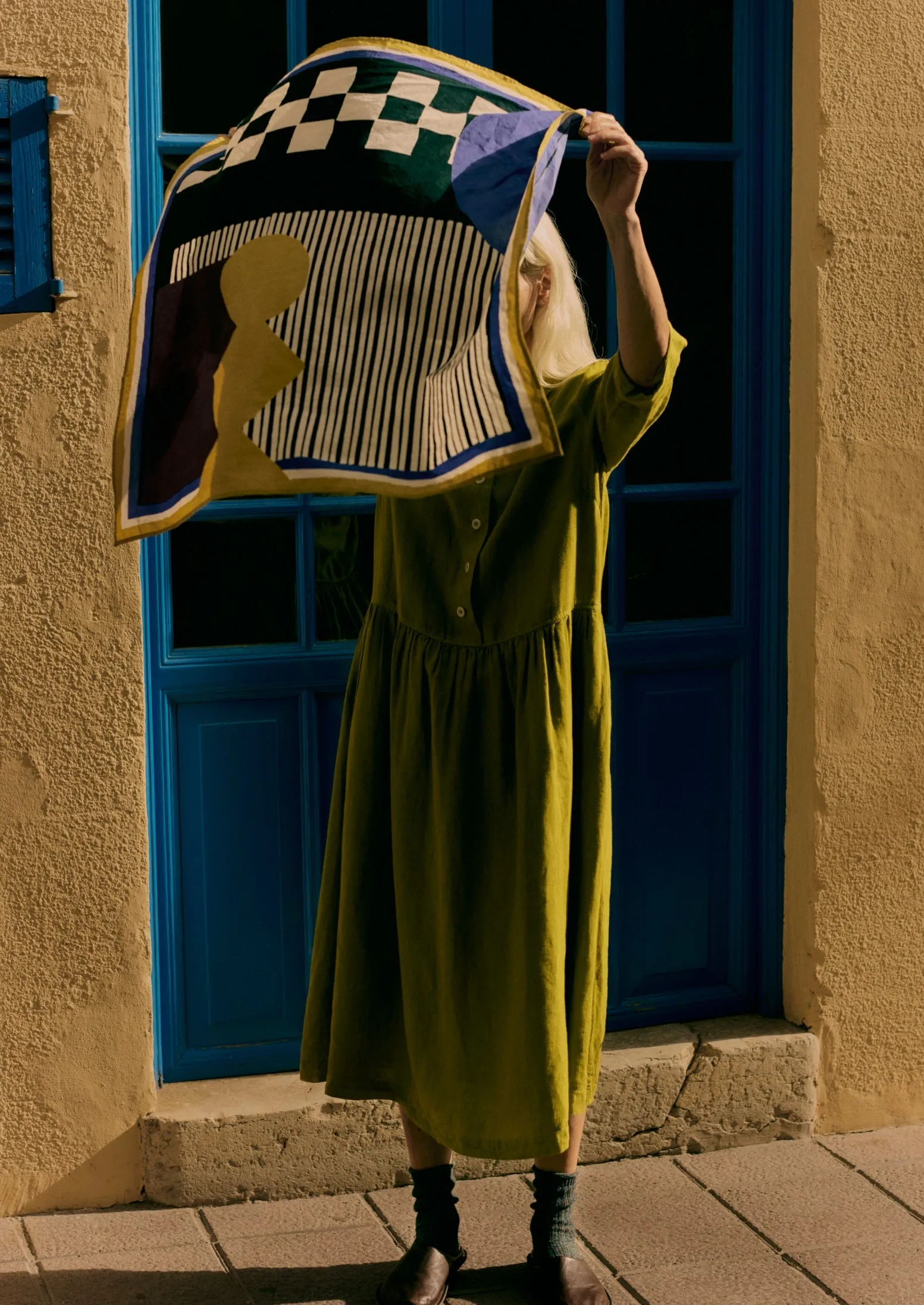 Geometric Print Cotton Bandana | Oil Multi sold by TOAST product image thumbnail 2