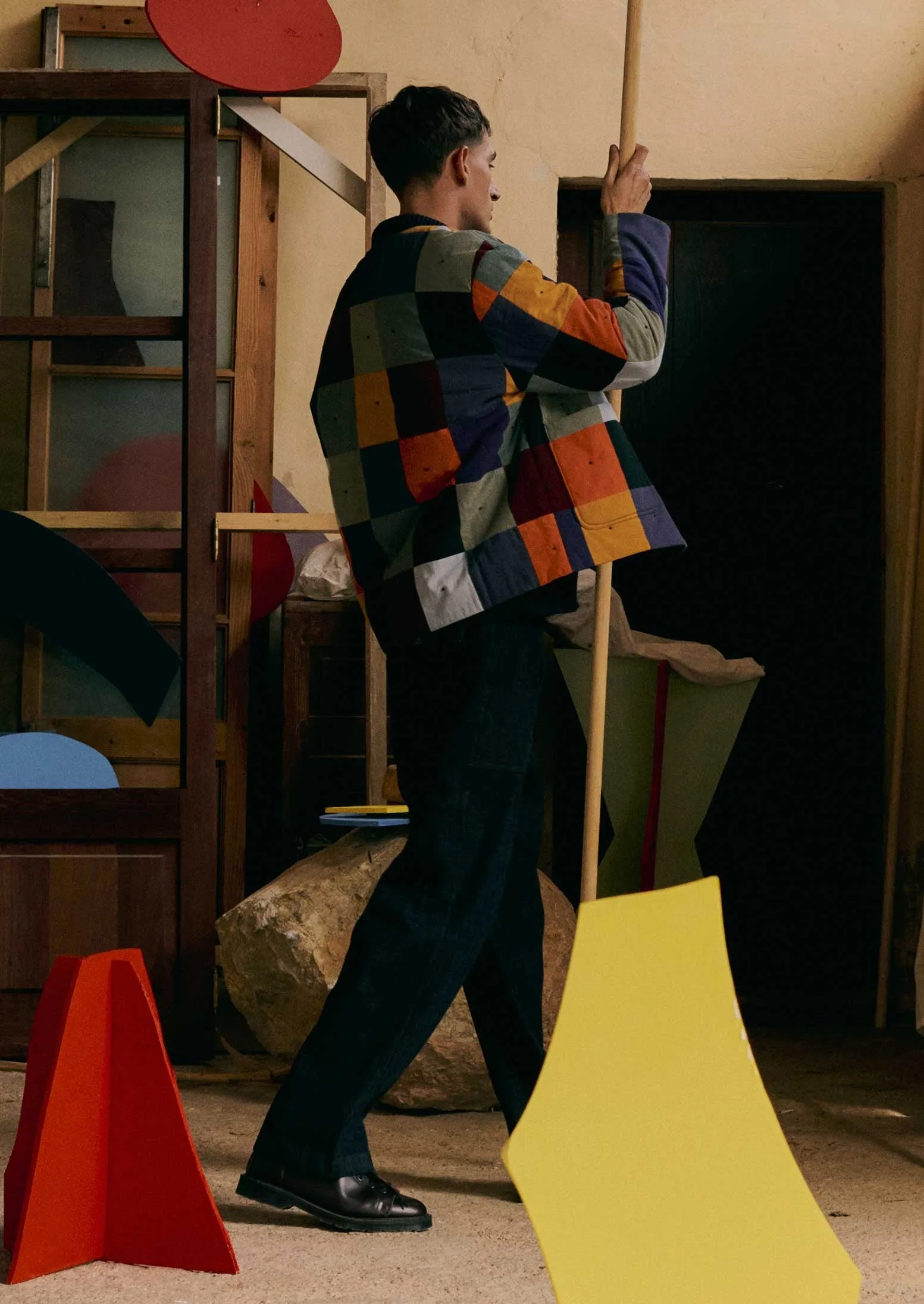 Padded Patchwork Cotton Jacket | Multi sold by TOAST product image thumbnail 2