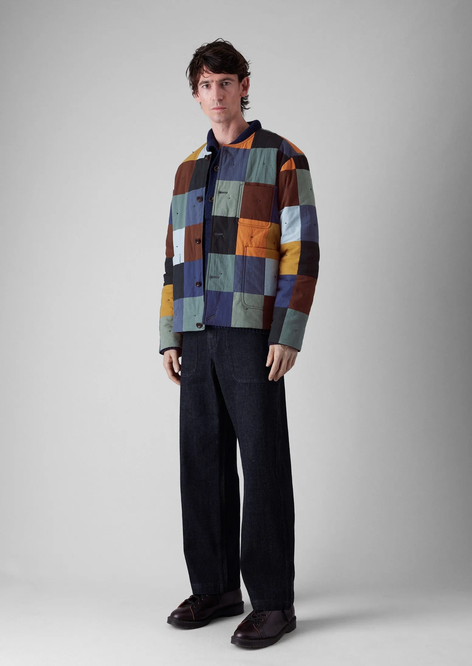 Padded Patchwork Cotton Jacket | Multi sold by TOAST product image thumbnail 5