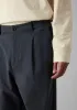 Otto Cotton Twill Pleat Trousers | Charcoal sold by TOAST