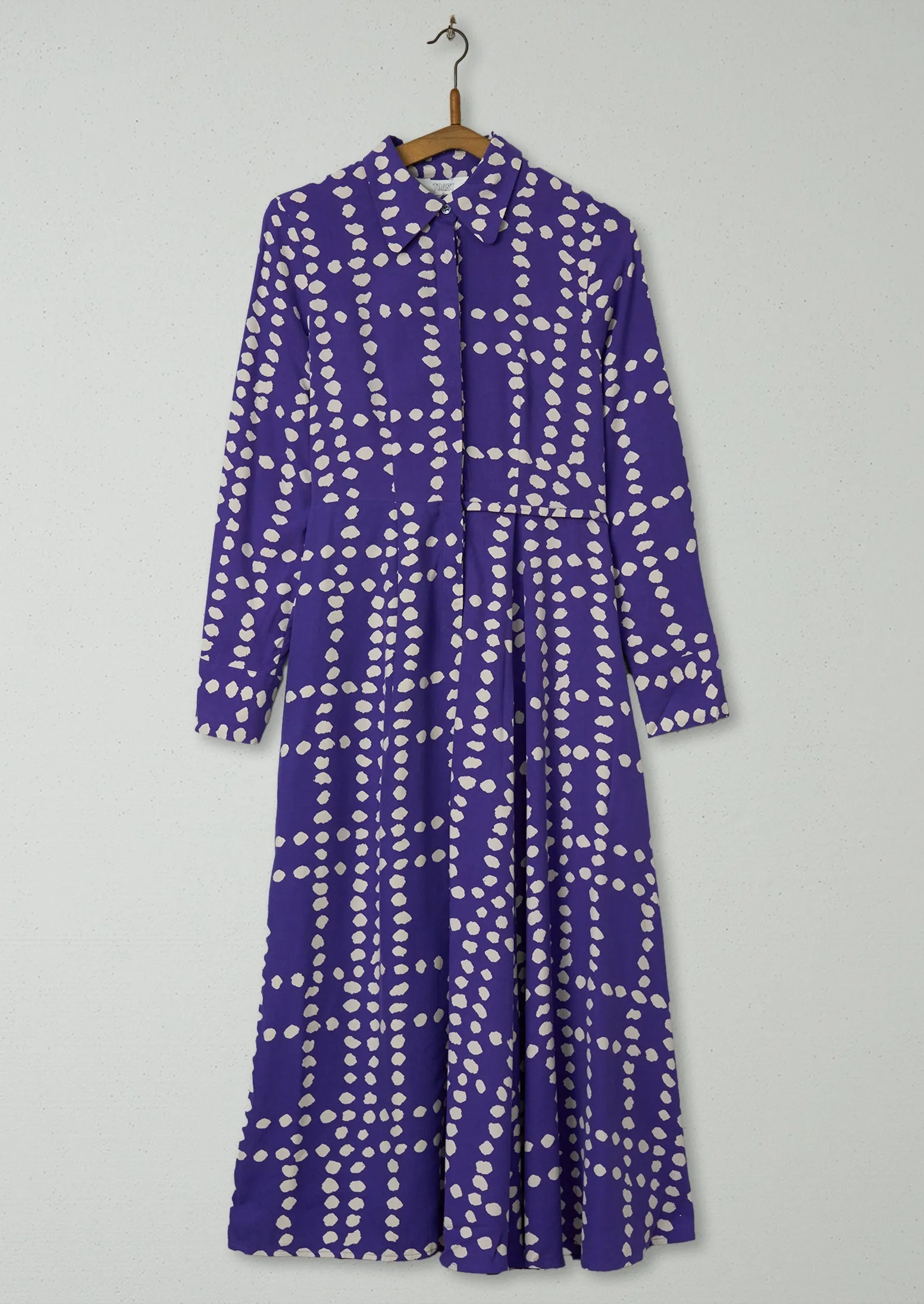 Reworn Spot Silk Dress Size 6 (681) | Violet sold by TOAST