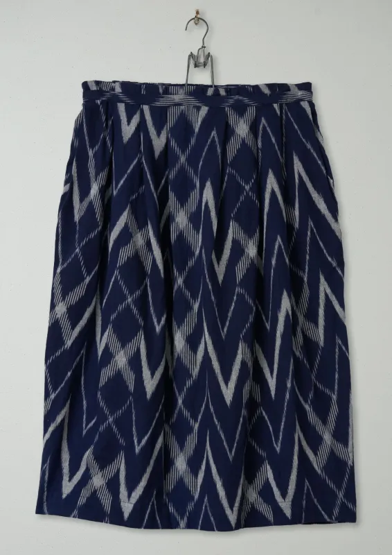Reworn Ikat Cotton Skirt Size 16 (132) | Multi made by TOAST
