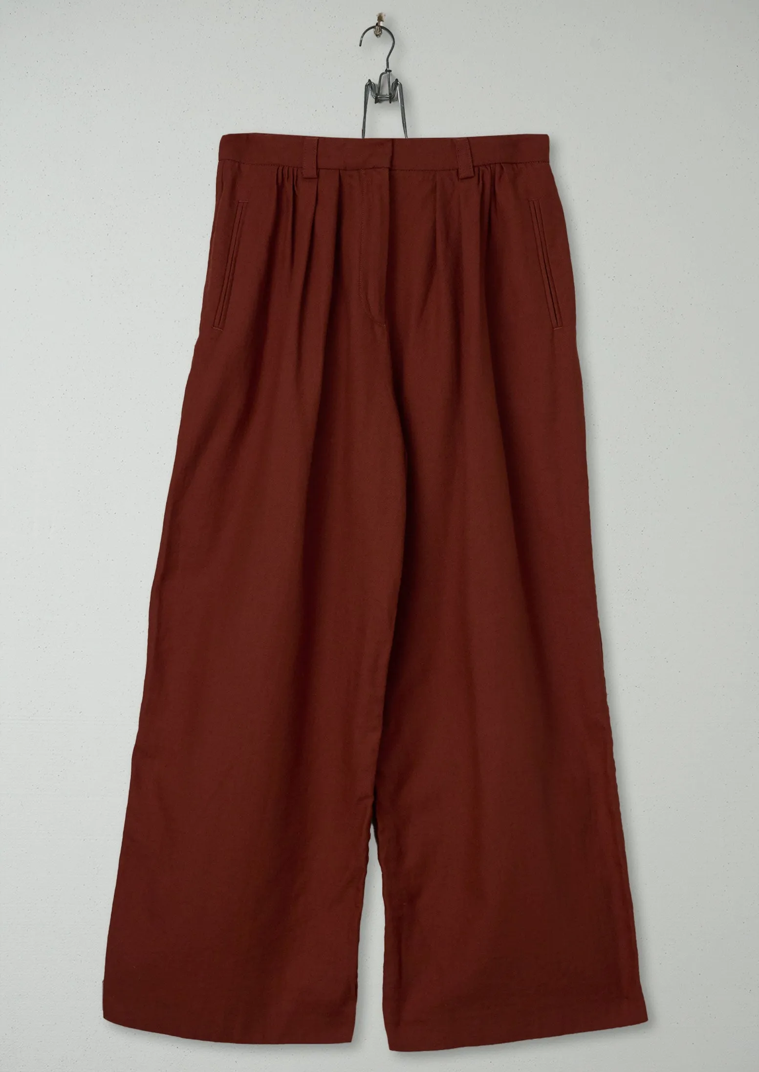 Reworn Wool Cotton Trousers Size 12 (454) | Rust sold by TOAST