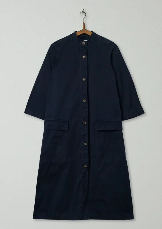 Reworn Cotton Twill Shirt Dress Size 8 (683) | Dark Navy sold by TOAST