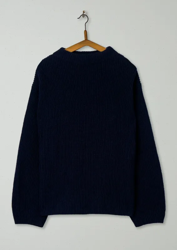 Reworn Fisherman Rib Sweater Size XXS/XS (265) | Dark Navy sold by TOAST