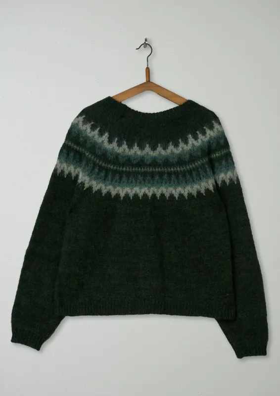 Reworn Fair Isle Yoke Sweater Size S/M (263) | Marble Green sold by TOAST