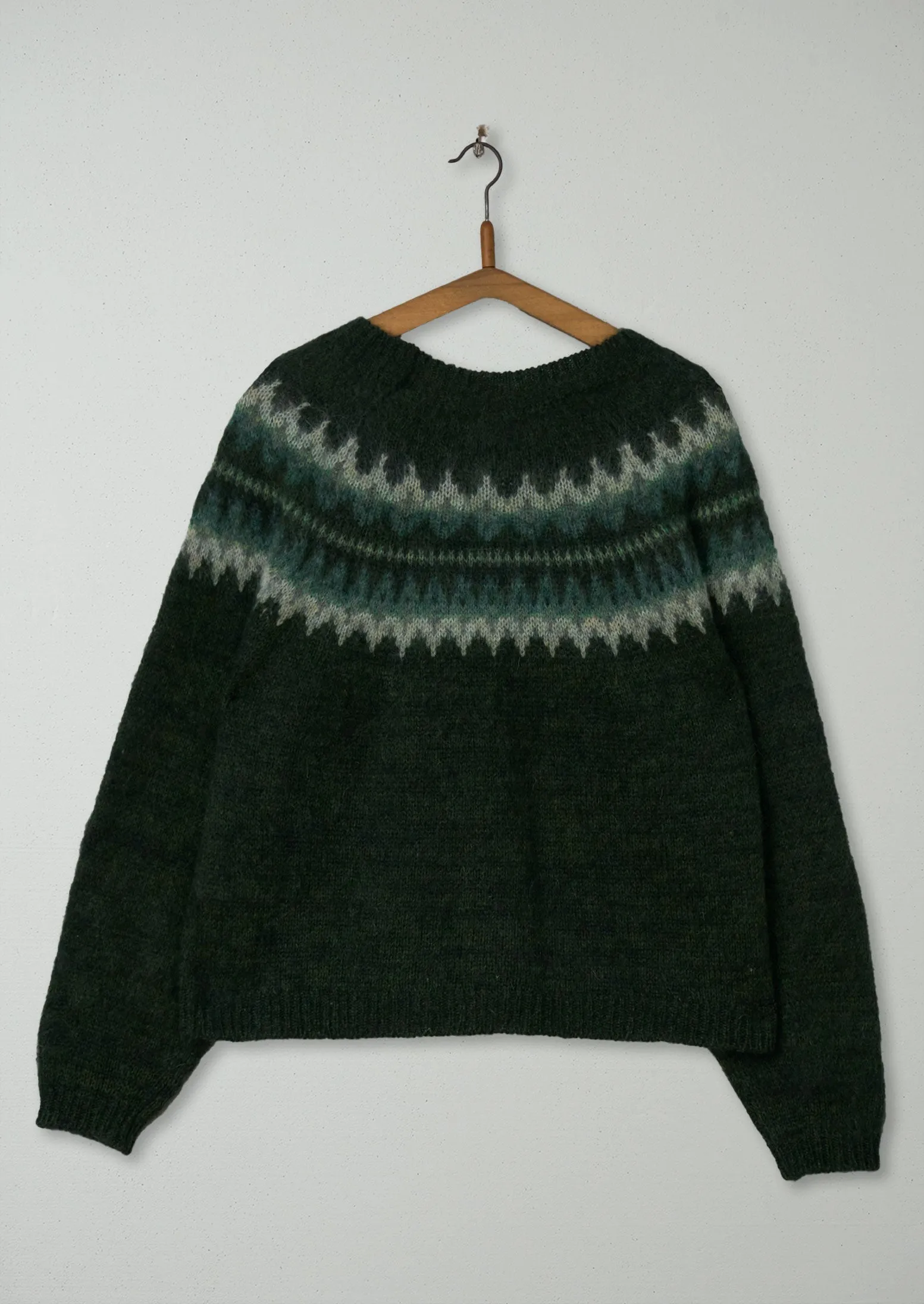 Reworn Fair Isle Yoke Sweater Size S/M (263) | Marble Green sold by TOAST