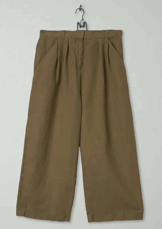 Reworn Cotton Linen Wide Leg Trousers Size 10 (458) | Maple sold by TOAST