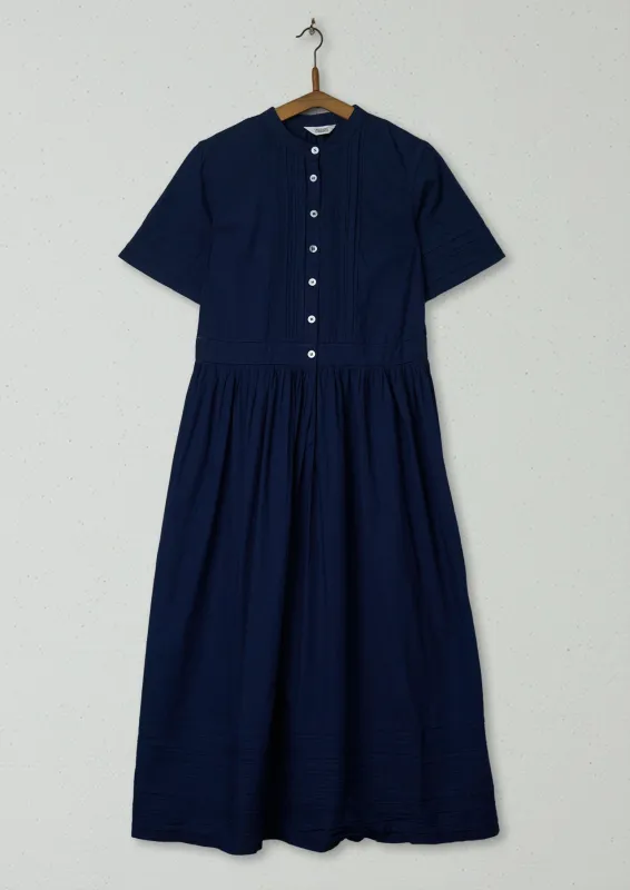 Reworn Pin Tuck Shirt Dress Size 10 (684) | Ink Blue sold by TOAST