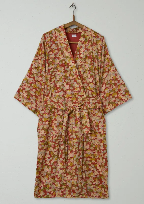 Reworn Kisawa Print Gown Size S (030) | Red Ochre sold by TOAST