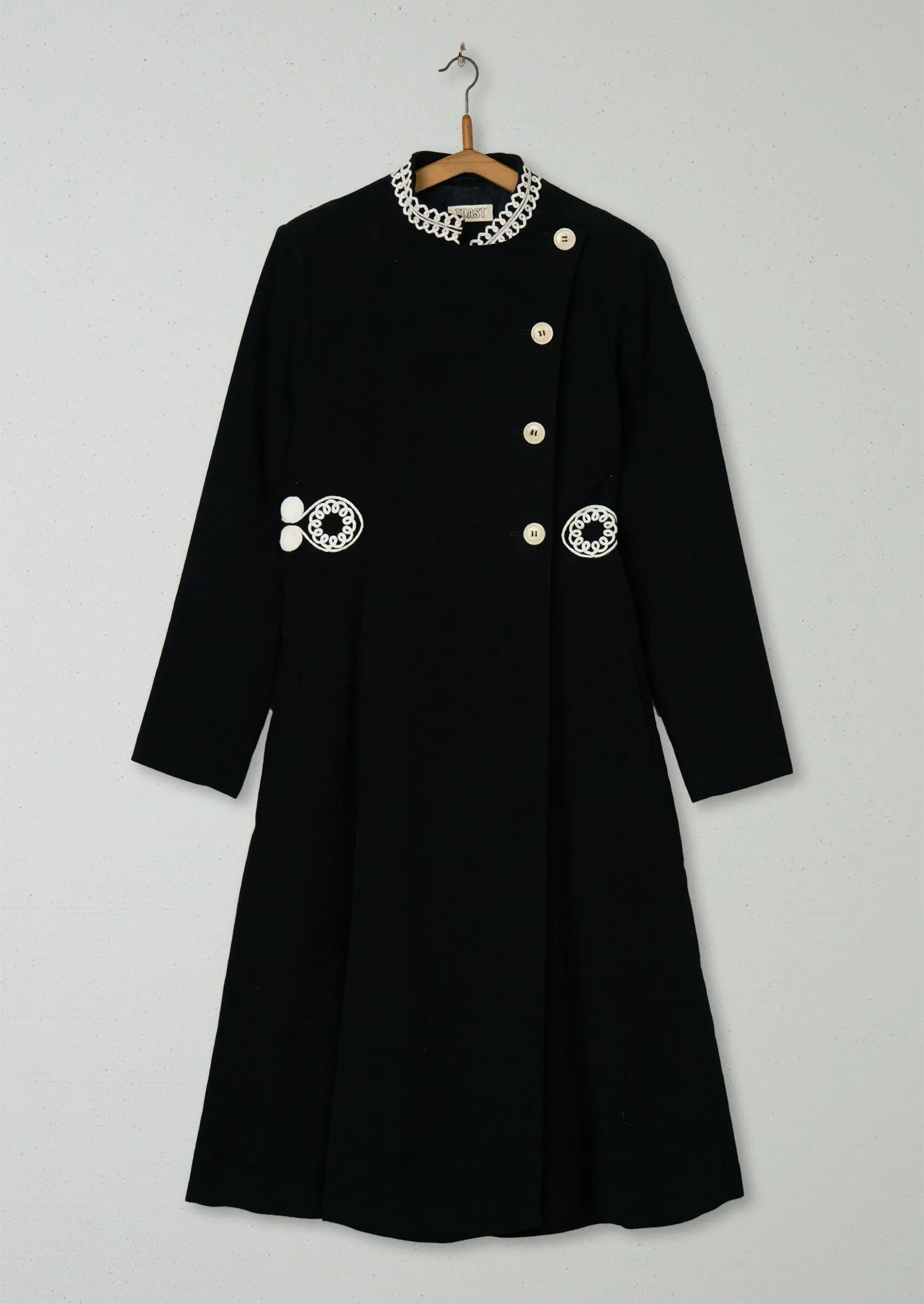 Reworn Tudela Coat Size 12 (049) | Black sold by TOAST