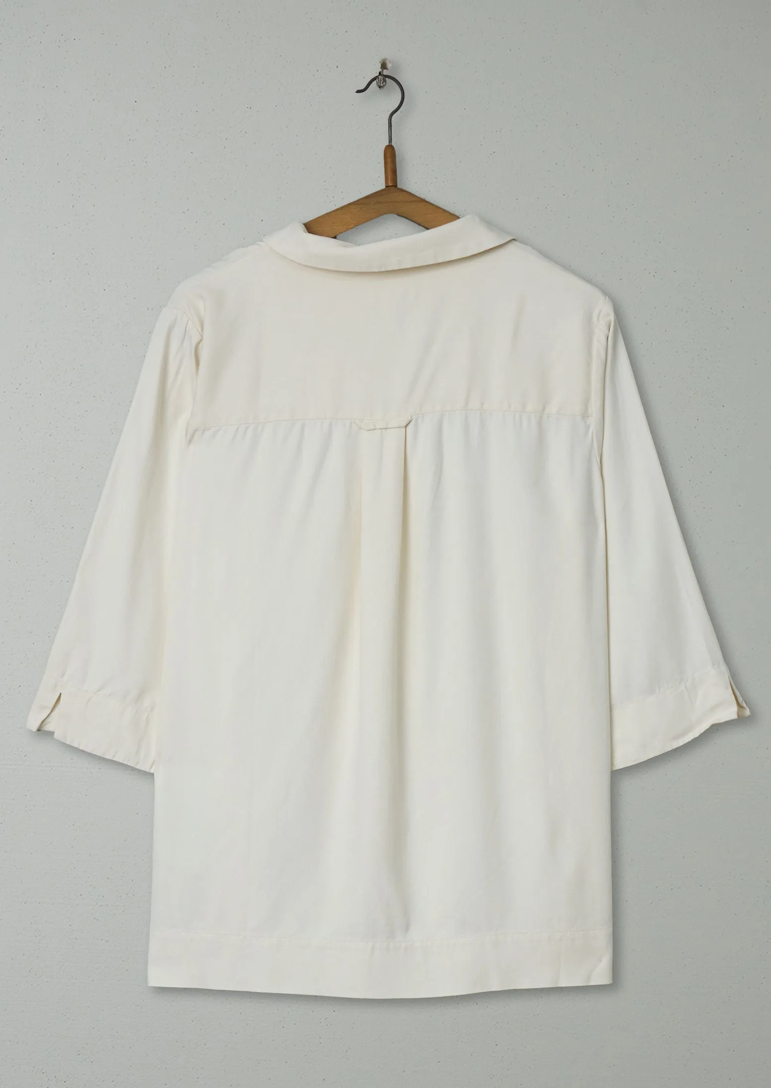 Reworn Herringbone PJ Silk Shirt Size 16 (382) | Milky White sold by TOAST product image thumbnail 2