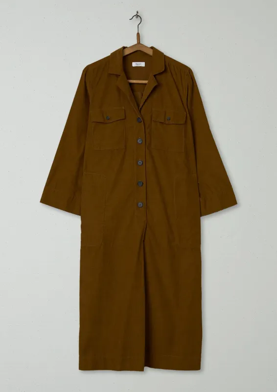 Reworn Needlecord Shirt Dress Size 10 (699) | Brown Slate sold by TOAST