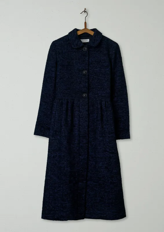Reworn Wool Linen Tweed Coat Size 6 (052) | Indigo sold by TOAST