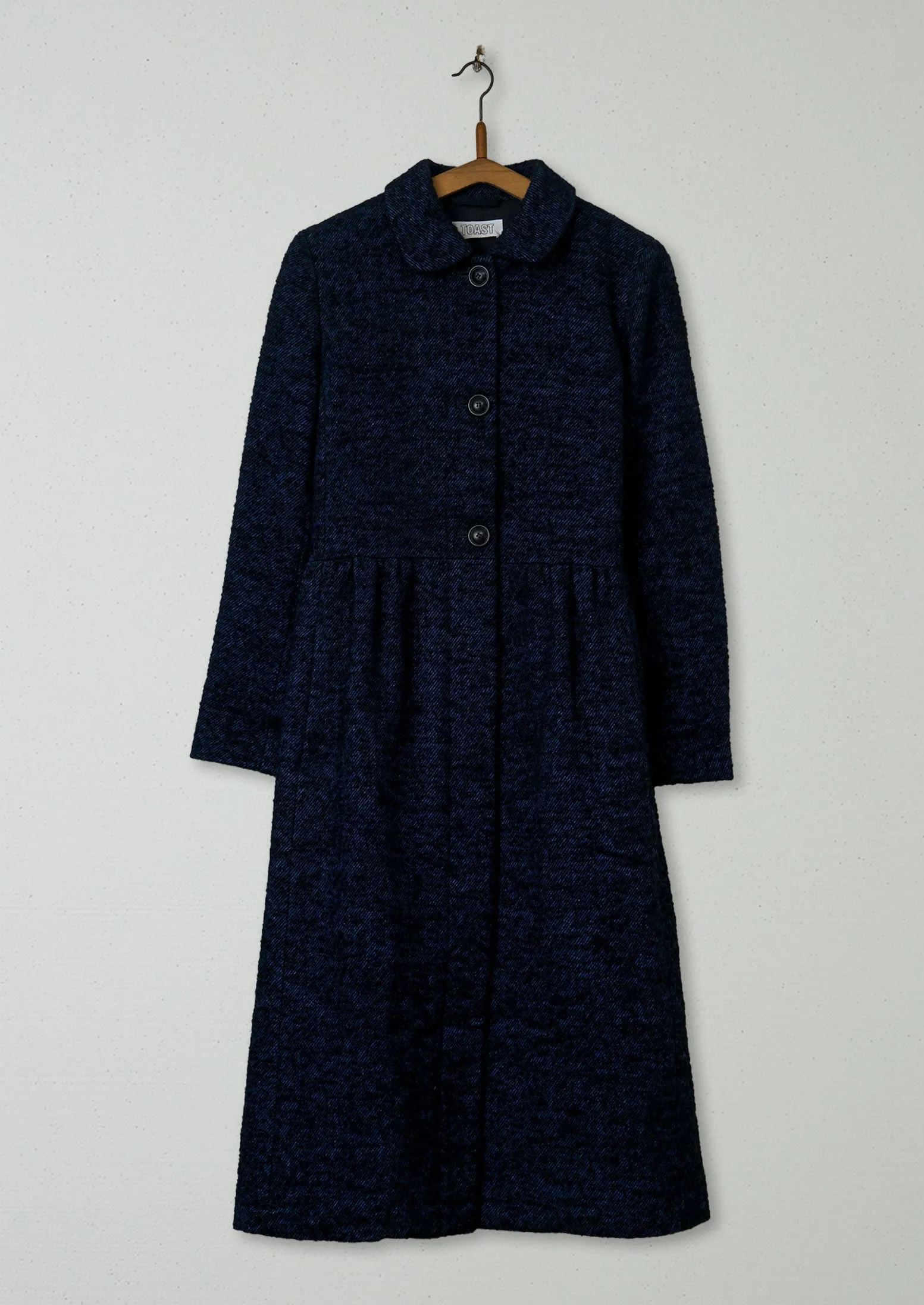 Reworn Wool Linen Tweed Coat Size 6 (052) | Indigo sold by TOAST