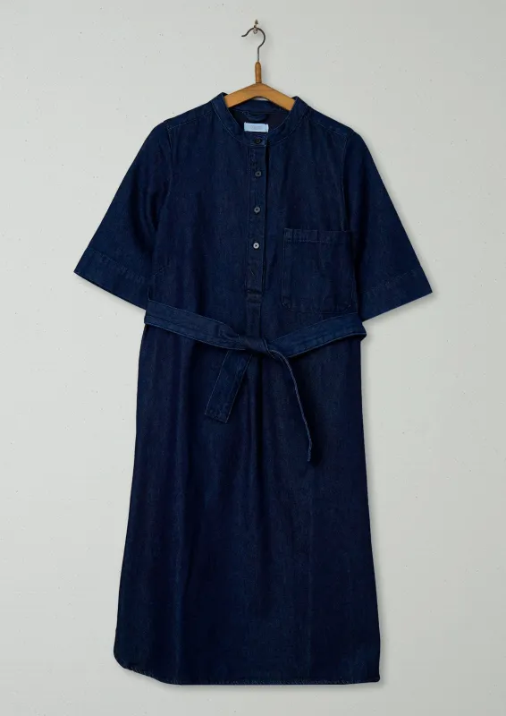 Reworn Denim Belted Dress Size 6 (700) | Indigo sold by TOAST