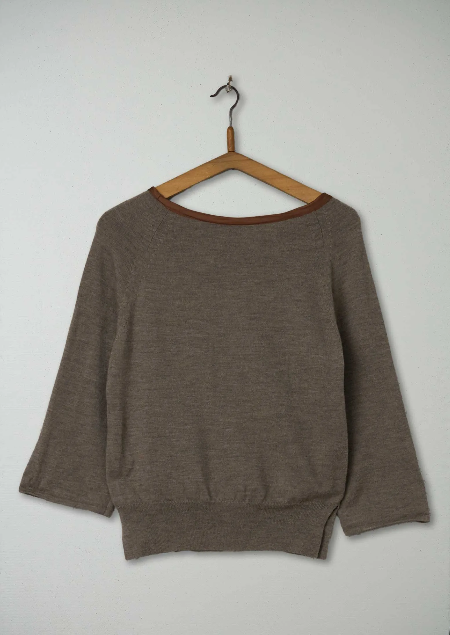 Reworn Silk Trim Pullover Size 12 (273) | Brown sold by TOAST product image thumbnail 2